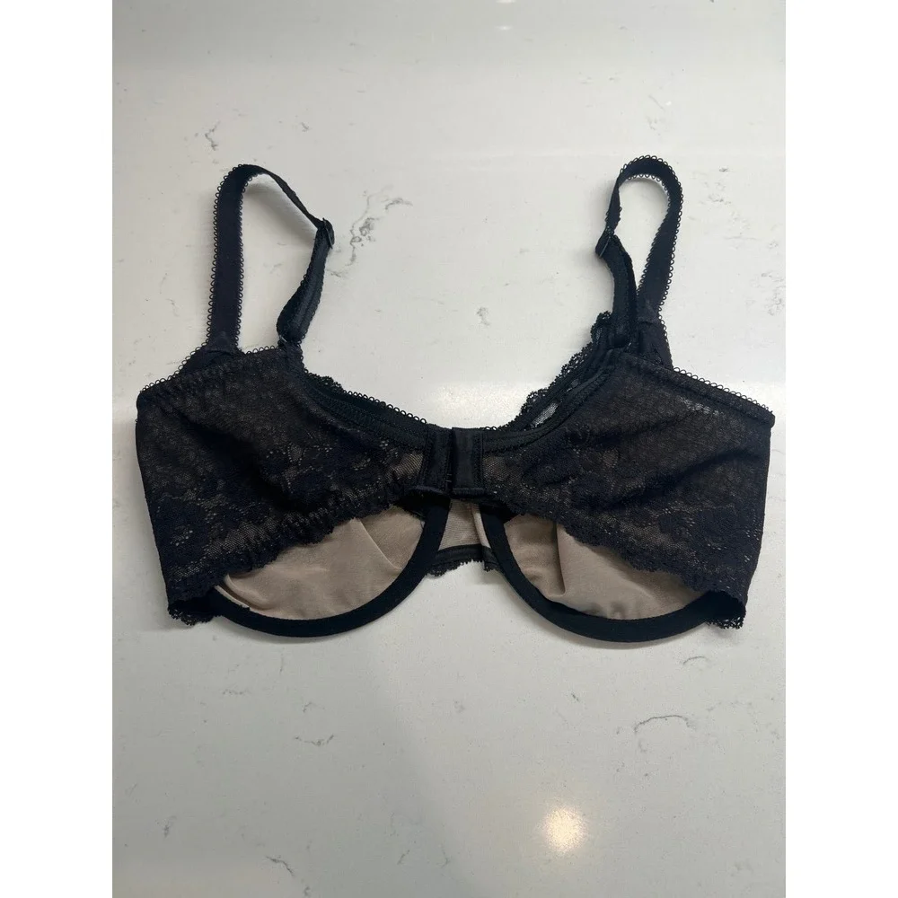 Wacoal‎ Retro Chic Full Figure Underwire Bra Black Lace 851212 US 32G